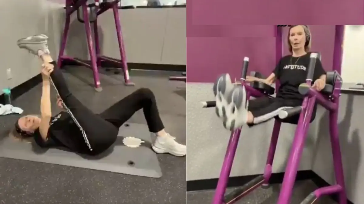 Viral: Workout at age of 93 Grandma in the gym