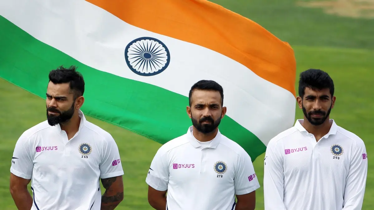 Virat Kohli, Ajinkya Rahane and Jasprit Bumrah