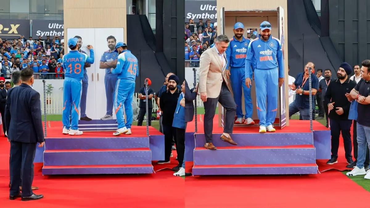 ICC Chairman Jay Shah Felicitates Rohit Sharma And Virat Kohli In Never Seen Before Style During IND vs NZ 1st ODI Virat Kohli and Rohit Sharma being felicitated during IND vs NZ 1st ODI