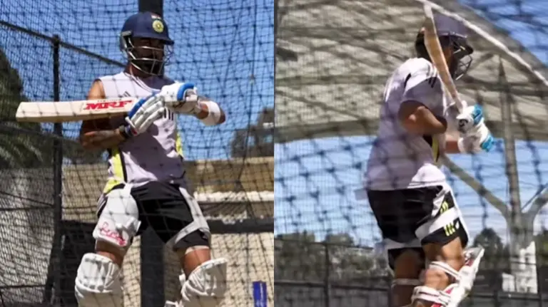 Virat Kohli and Rohit Sharma during Team India's training session