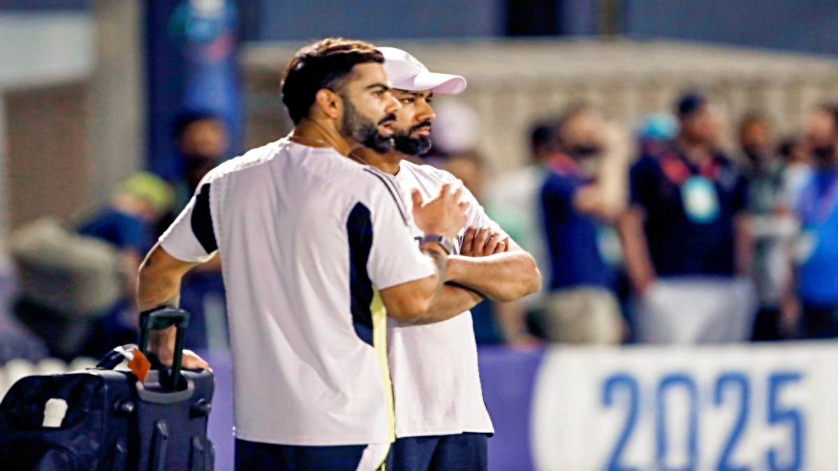 general Virat Kohli and Rohit Sharma share a moment