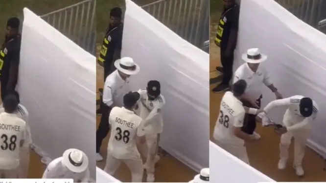 Virat Kohli and Tim Southee