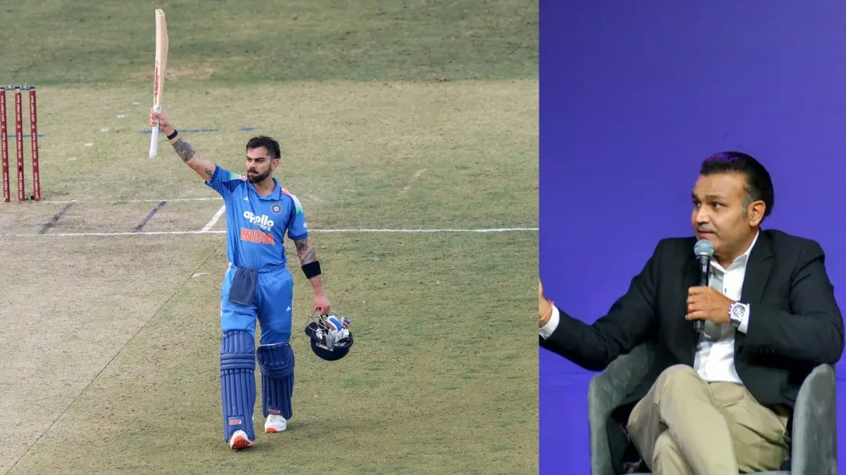'Virat Kohli Ko 100 Ka Nasha Hi Alag Hai': Virender Sehwag Hails Ex-India Captain's Raipur Heroics Following His Majestic ODI Ton Virat Kohli and Virender Sehwag