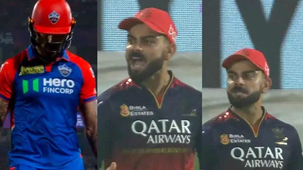 IPL 2025, DC vs RCB: Virat Kohli's Aggressive Celebration After Dismissing His Former Teammate Faf du Plessis Breaks Internet Virat Kohli celebrates aggressively after dismissing Faf du Plessis