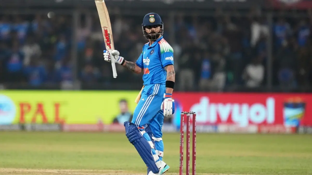Virat Kohli Hammers 54th ODI Ton, Leapfrogs Ricky Ponting To Register Rare Milestone Against New Zealand In ODIs Virat Kohli celebrating after scoring 54th ODI ton