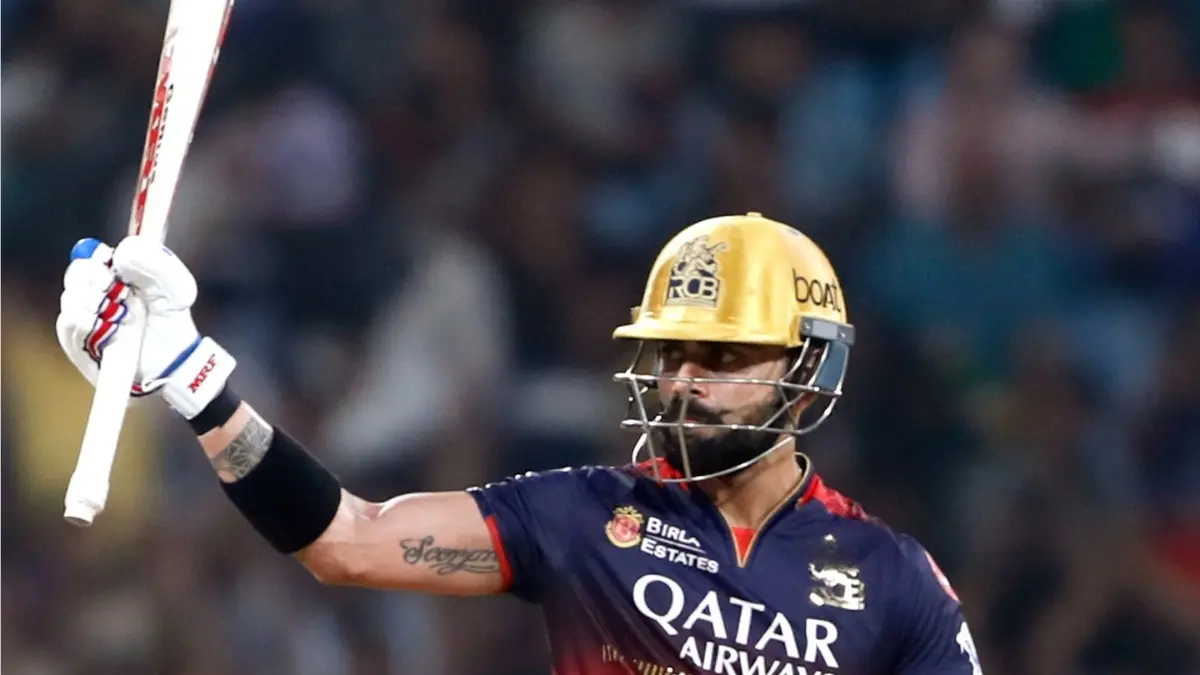 Virat Kohli celebrating his half-century during RCB vs LSG clash in IPL 2025