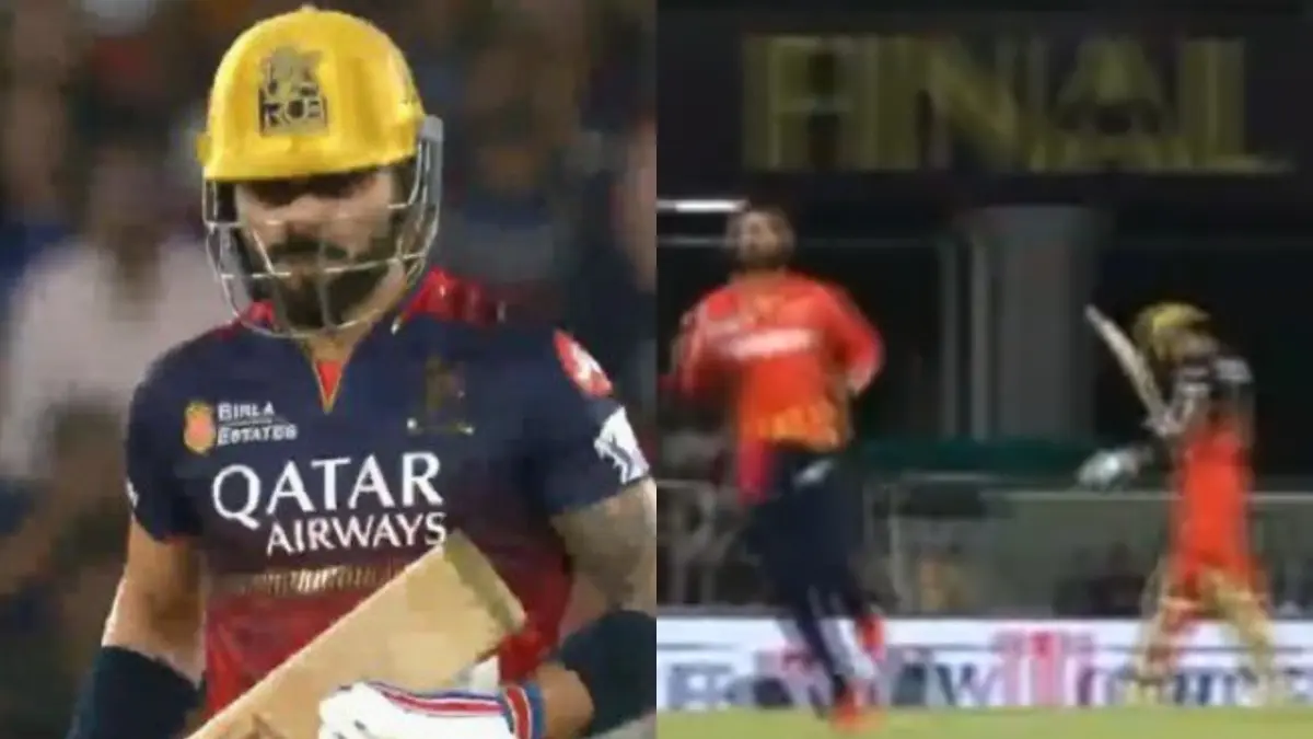Virat Kohli Smashes His Pad in Anger After Azmatullah Omarzai Dismisses Him During RCB-PBKS IPL 2025 Final | WATCH VIDEO Virat Kohli dismissed