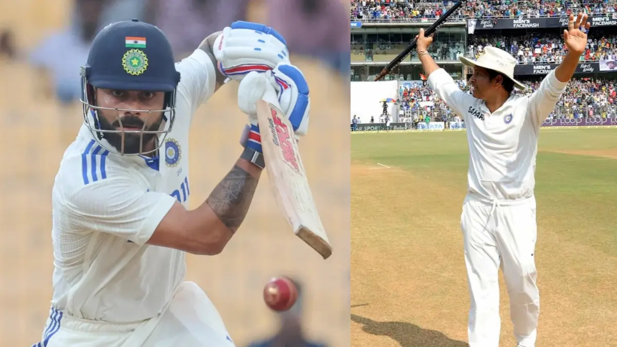 'Only Indian To Score Runs': Greatest Of All Time Debate Settled, Ex-ENG Player Highlights Differences Between Sachin Tendulkar And Virat Kohli Virat Kohli during IND vs BAN in 2024 and Sachin Tendulkar after his Farewell Test in 2013