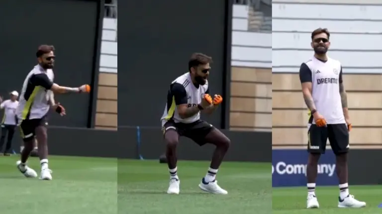 Virat Kohli Displays High Fitness Standards During India's Fielding Drills, Executes Stunning Throw Virat Kohli during Team India's training session