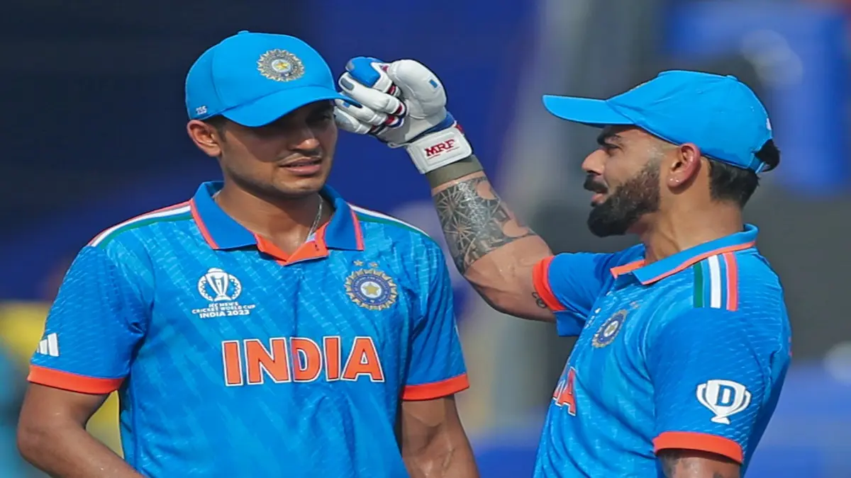 Virat Kohli in a conversation with Shubman Gill