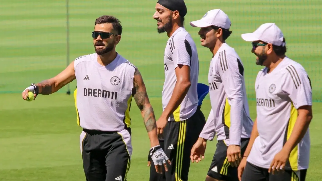 Virat Kohli in a practice session in Nagpur