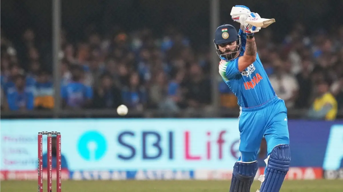 'Still Relevant Even After 14 Years': Internet Explodes After Virat Kohli Lits Up Indore With 54th ODI Hundred Against New Zealand Virat Kohli in action against New Zealand in 3rd ODI