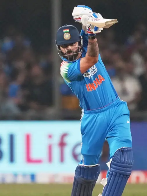 Virat Kohli in action against New Zealand in 3rd ODI
