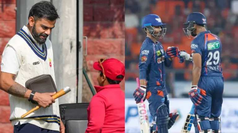 Virat Kohli Set To Take The Field In Delhi vs Railways Ranji Trophy Match Under 25-Year-Old LSG Cricketer Virat Kohli interacts with a young cricketer, LSG batsmen during IPL 2024