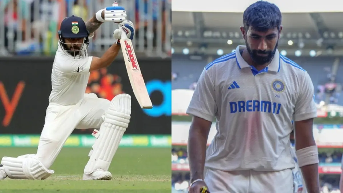 Virat Kohli (L), Jasprit Bumrah (R)