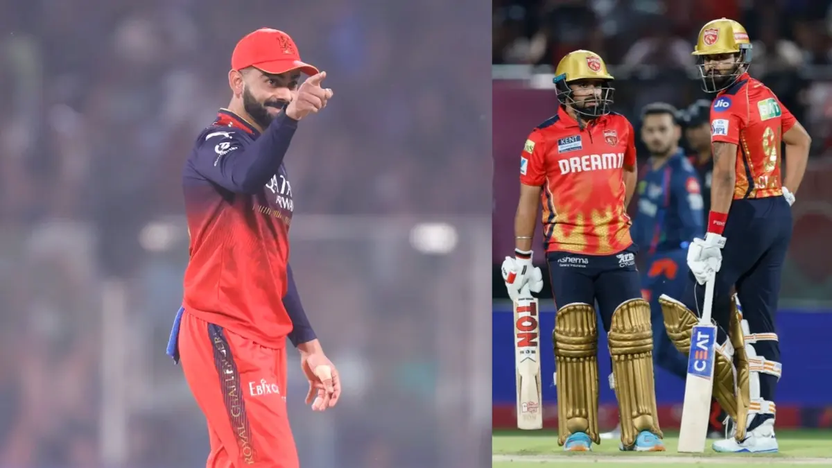 Virat Kohli, Prabhsimran Singh and Shreyas Iyer during IPL 2025