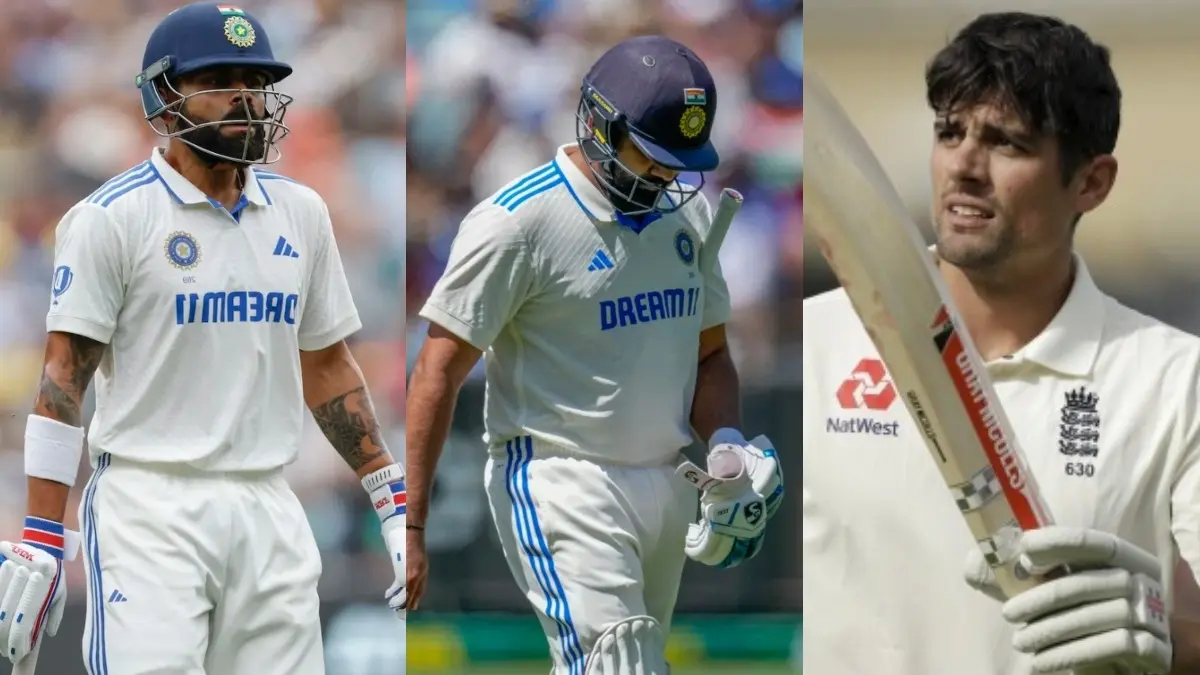 Virat Kohli, Rohit Sharma and Alastair Cook