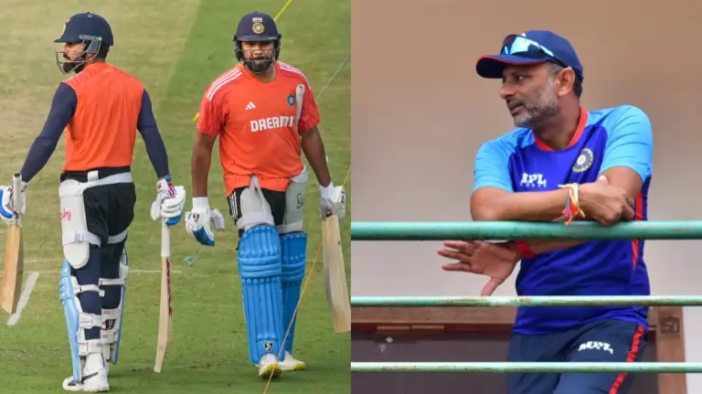 Virat Kohli, Rohit Sharma and Sitanshu Kotak