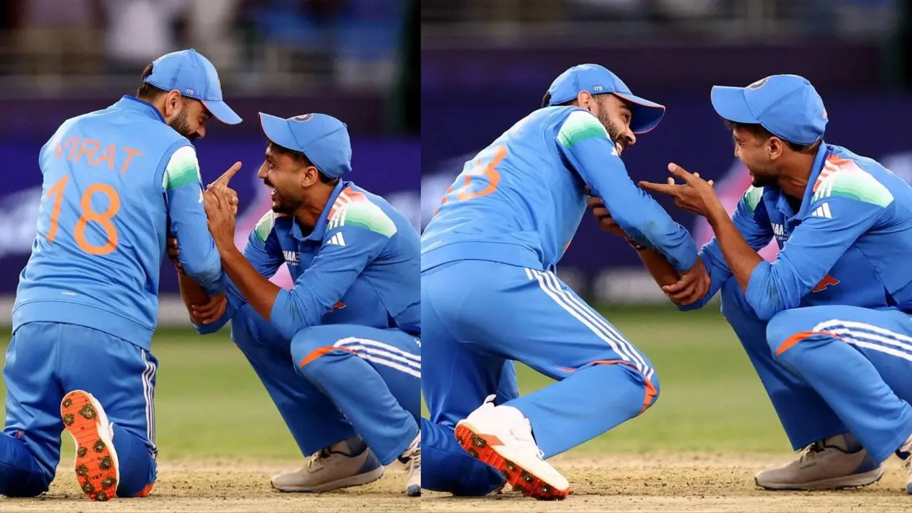 Virat Kohli Touches feet of Axar Patel after Kane Williamson wicket