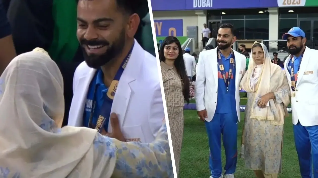 Virat Kohli touches Mohammed Shami Mother feet heartfelt video champions trophy