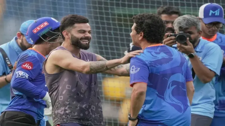 Virat Kohli Breaks Yet Another Sachin Tendulkar Record, Star Batter Shows Glimpses Of Getting His Form Back Ahead Of CT 2025 Virat Kohli with Sachin Tendulkar