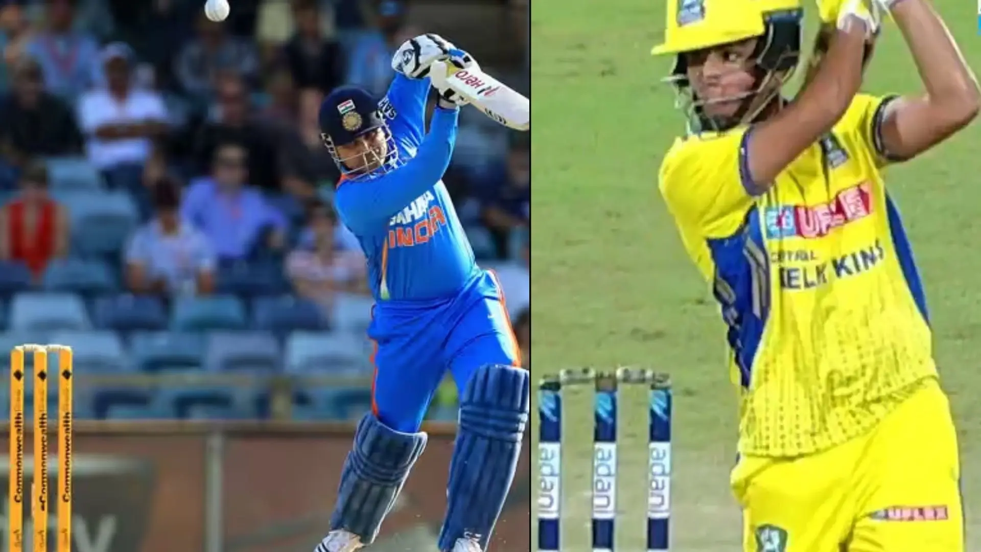 Virender Sehwag Son Aaryavir Sehwag hits two consecutive fours in Navdeep Saini over on DPL debut