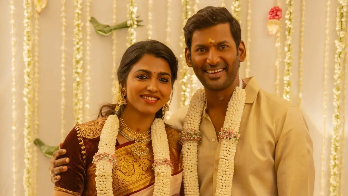 Vishal and Sai Dhanshika got engaged in the presence of their families.