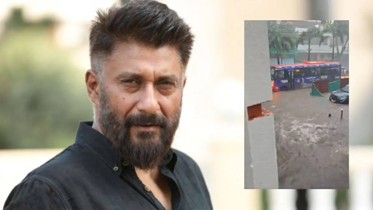 Vivek Agnihotri shares video of Waterlogged Napean Sea Road