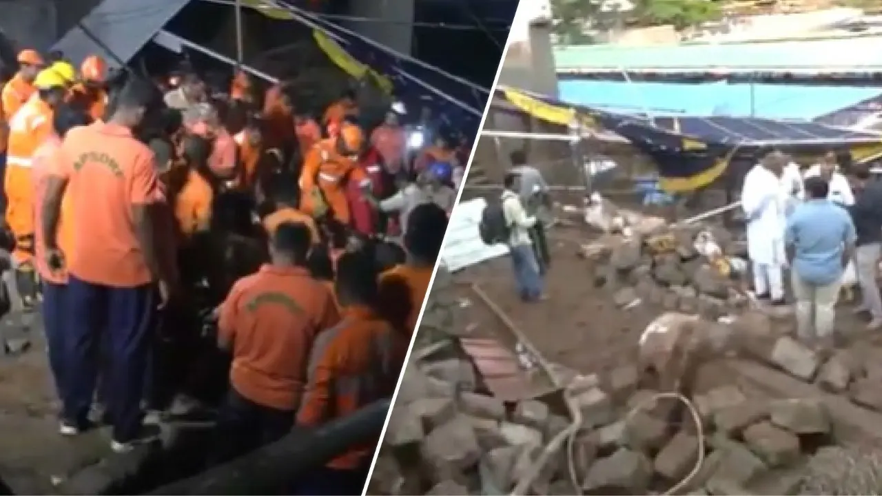 Wall collapsed during Chandanotsavam festival Swami temple visakhapatnam