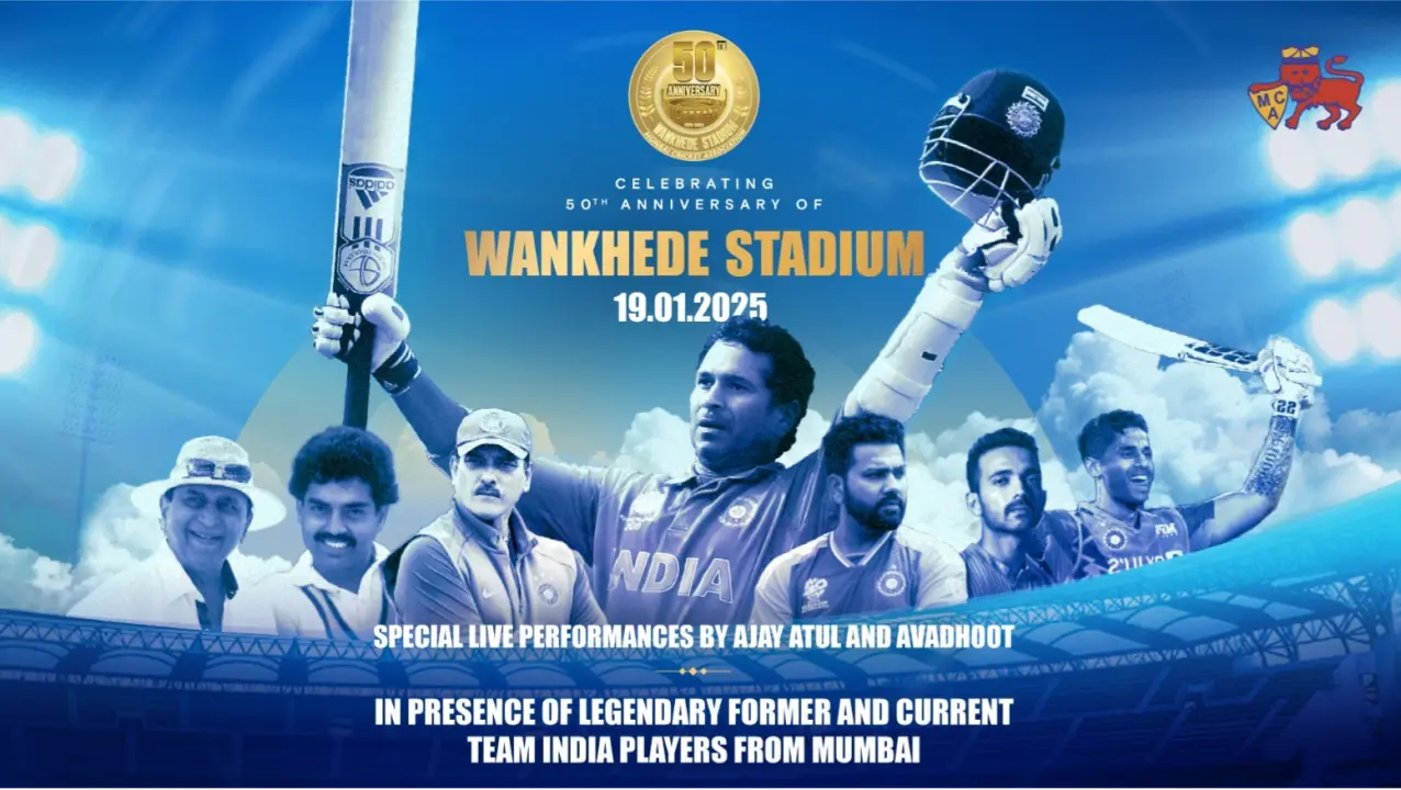Sachin Tendulkar, Sunil Gavaskar Among India Captains to Join MCA Celebrating the Completion of 50 Years of Wankhede Stadium Wankhede's 50-year celebration
