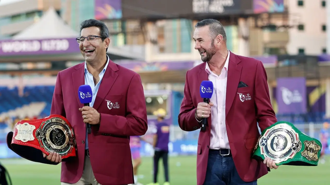 ILT20 2025: Star-Studded Commentary Team to Further Strengthen Season 3 of International League T20 Wasim Akram and Simon Doull