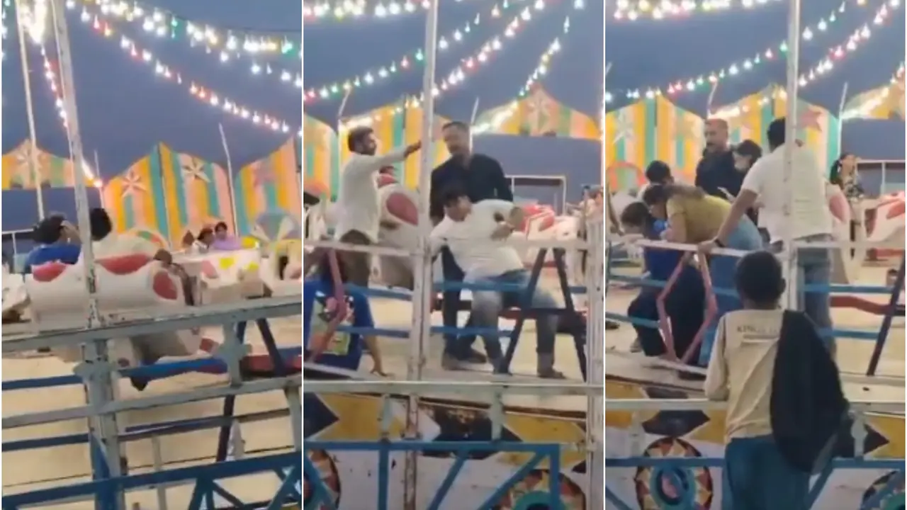 Terrifying Moment Captured on Cam: 'Break Dance' Swing Collapses Mid-Ride at Jaunpur Fair | Watch Watch: 'Break Dance' Swing Collapses Mid-Ride at Jaunpur Fair