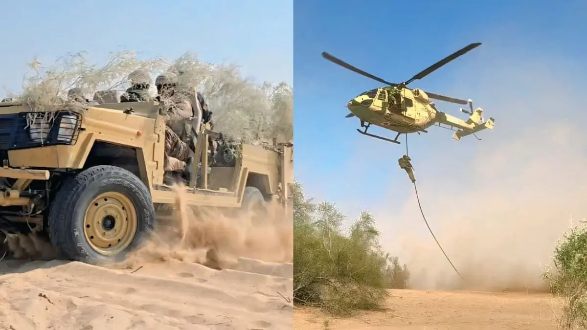 Watch: Indian Armed Forces Launch Massive Desert Drills Under Exercise Akhand Prahaar Watch: Indian Armed Forces Launch Massive Desert Drills Under Exercise Akhand Prahaar.