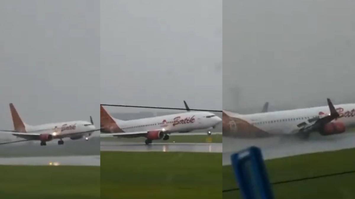 Watch | Terrifying Video Shows Boeing 737 Plane Almost Skids Off Runway in Heavy Rain in Indonesia