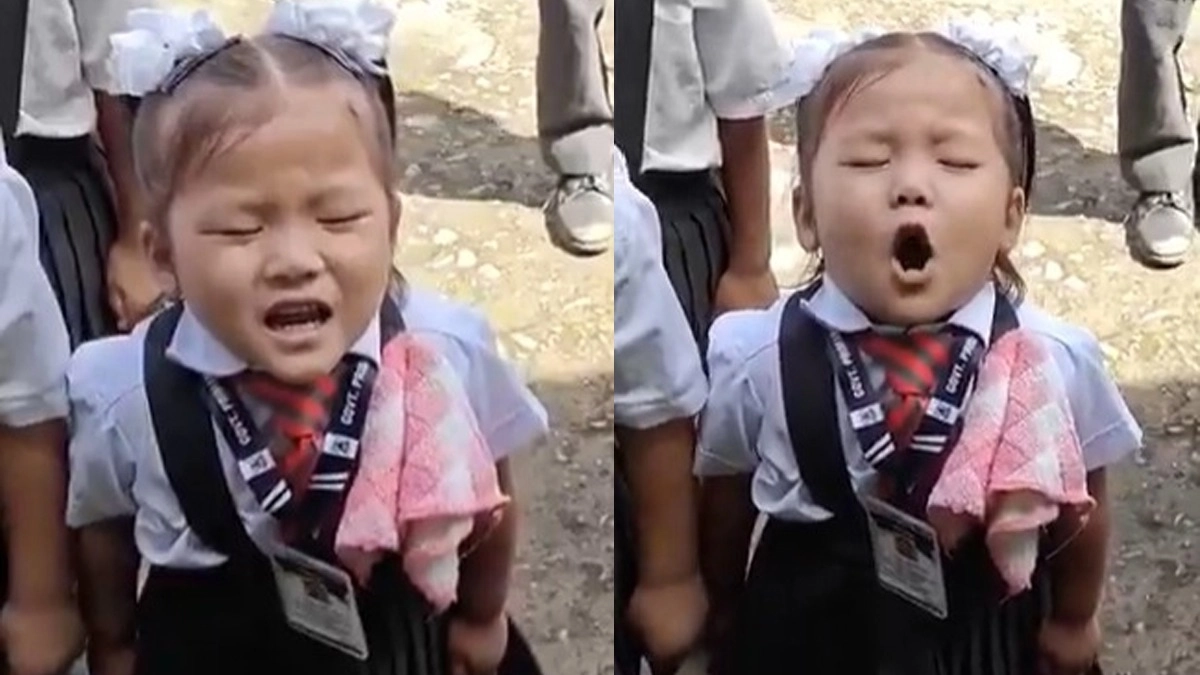 general Watch: Toddler's Adorable Expressions While Singing National Anthem