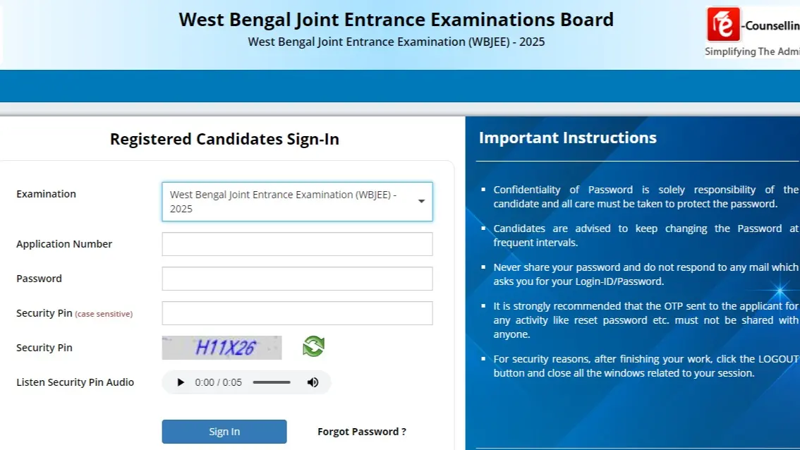 WBJEE 2025 Application Correction Window Closes Today at wbjeeb.nic.in, Direct Link to Apply WBJEE 2025 Application Correction