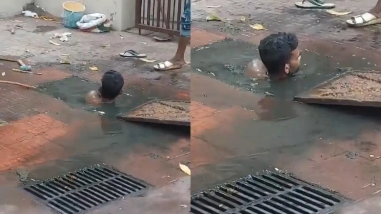 'We must end it': Mumbai MP After Video Shows Man Cleaning Gutter in Bandra Despite Decade-Old Ban on Manual Scavenging