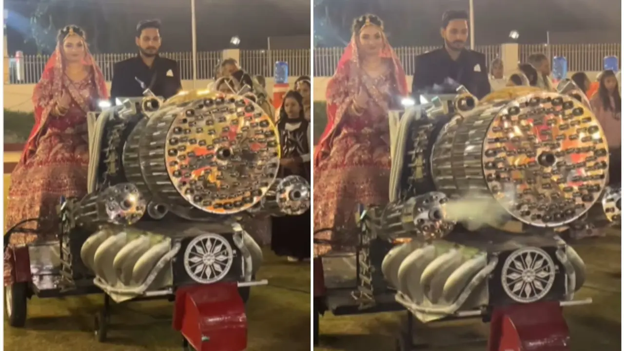 Viral Video: Indian Couple’s ‘Animal’-Inspo Wedding Entry Leaves Internet Asking 'Why?' Weddding Viral Video