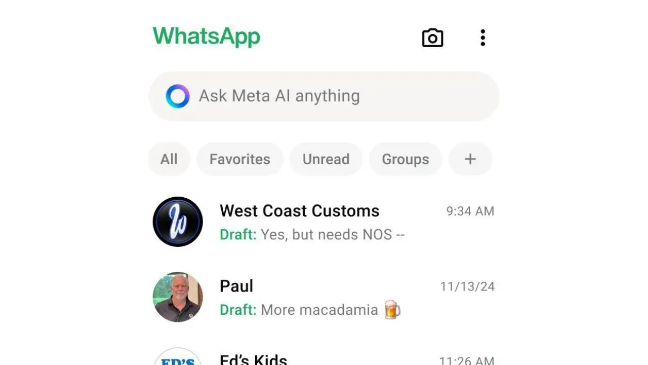 WhatsApp now saves unfinished chat messages as drafts whatsapp