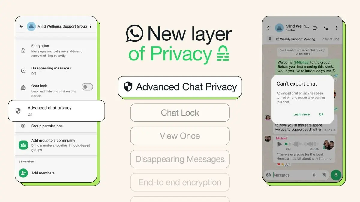 WhatsApp's New Feature Prevents Anyone from Exporting Your Chats Without Permission whatsapp