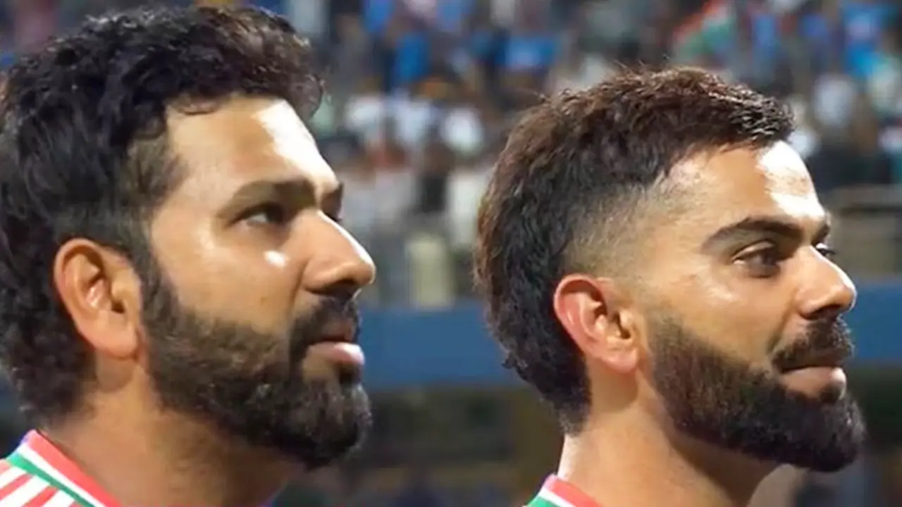 Rohit Sharma and Virat Kohli Singing National Anthem in Wankhede Stadium