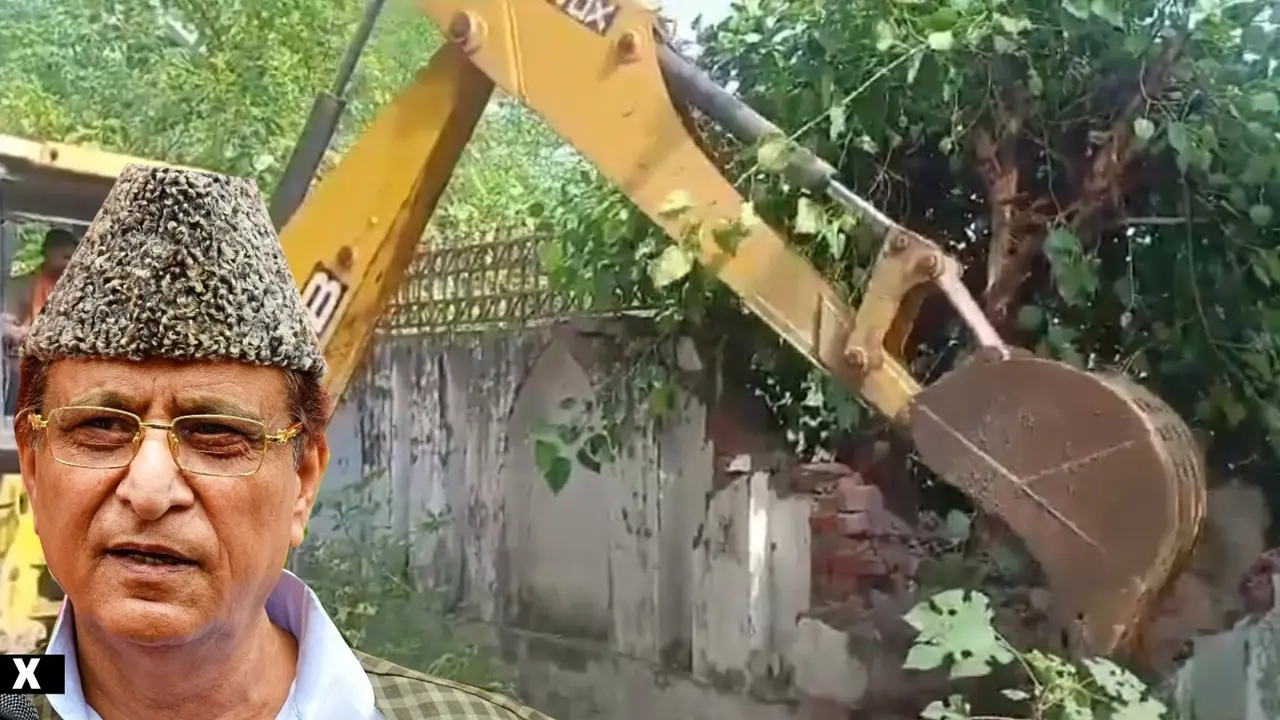 bulldozer runs on SP leader Azam Khan