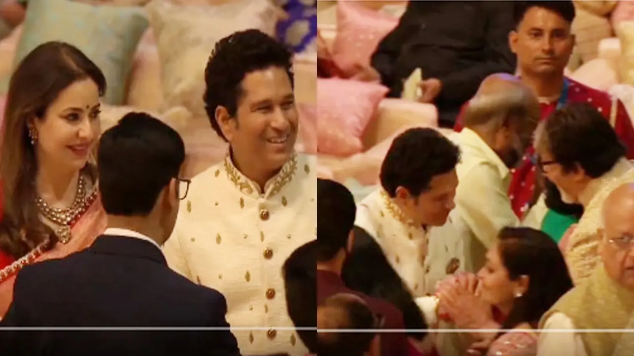 Sachin Tendulkar Touches Feet of Amitabh Bacchan