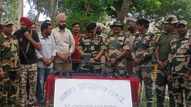 BSF Intercepts Pakistani Drone Intrusion, Recovers Smuggled Firearms in Punjab BSF recovers firearms and Chinese drone in Punjab's Fazilka