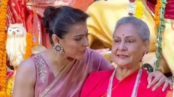 Kajol and Jaya Bachchan at Durga Puja pandal