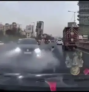 Horrific Crash Caught on Camera: Car Smashes Into 2-Wheeler, Bikers Tossed Into Air on Pune-Mumbai Expressway Pune Accident