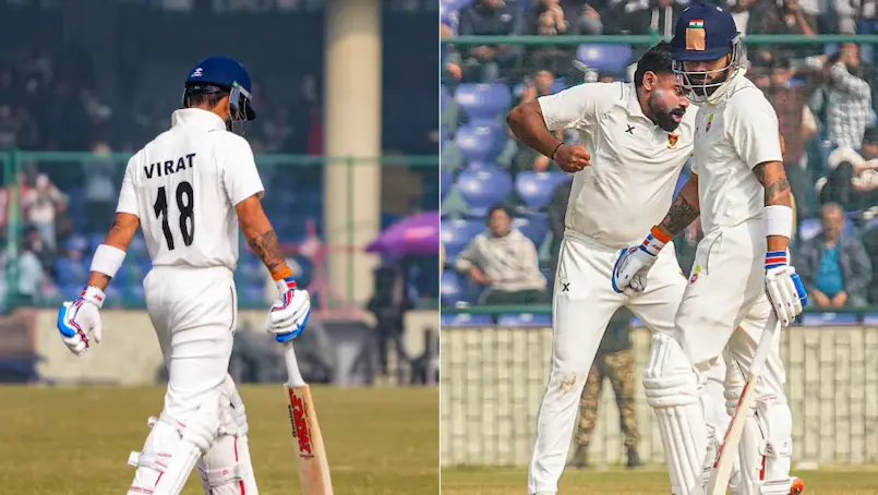 who is Himanshu Sangwan Virat kohli stump out in Ranji Trophy on 6 runs video went viral