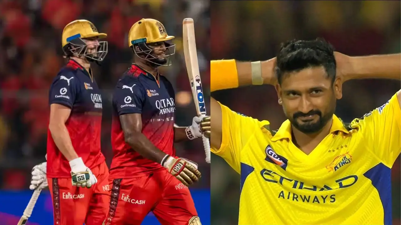 who is Romario Shepherd hits 14 balls fifty and 33 runs scored in Khaleel ahmed over rcb vs csk