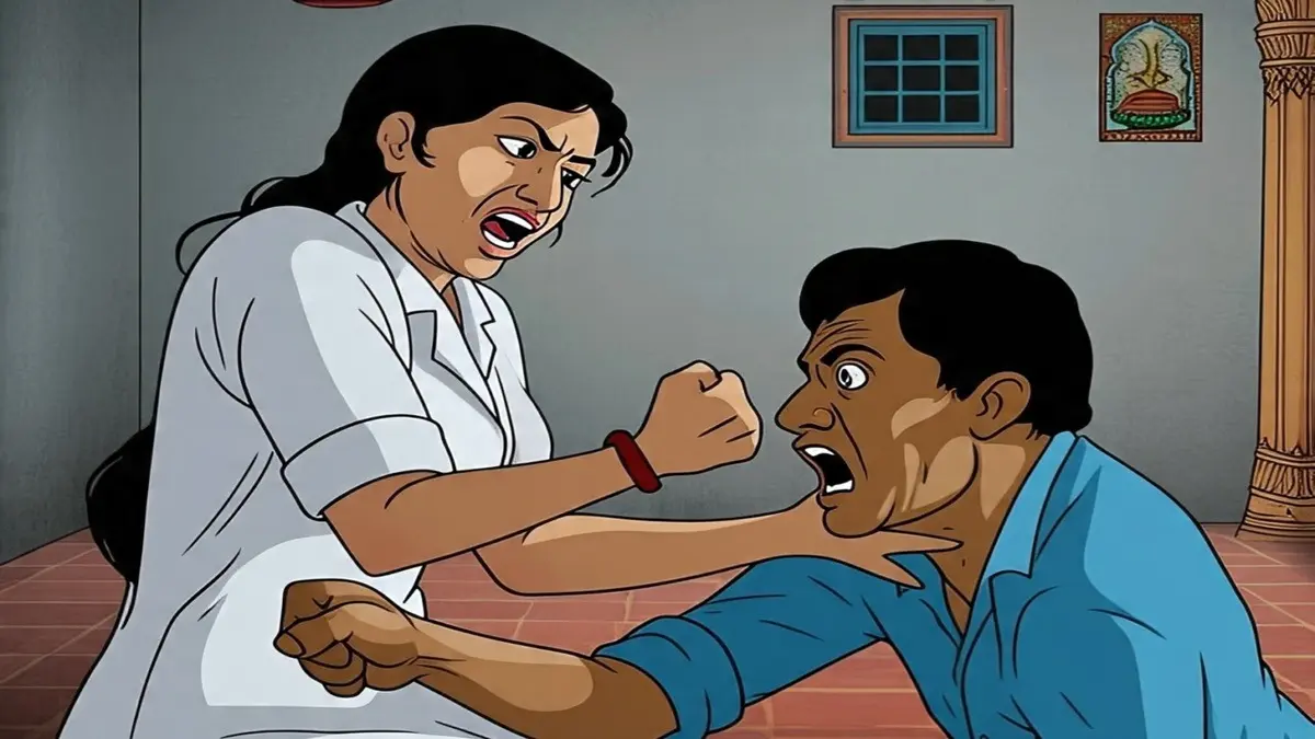 wife-attack-on-husband-morababad
