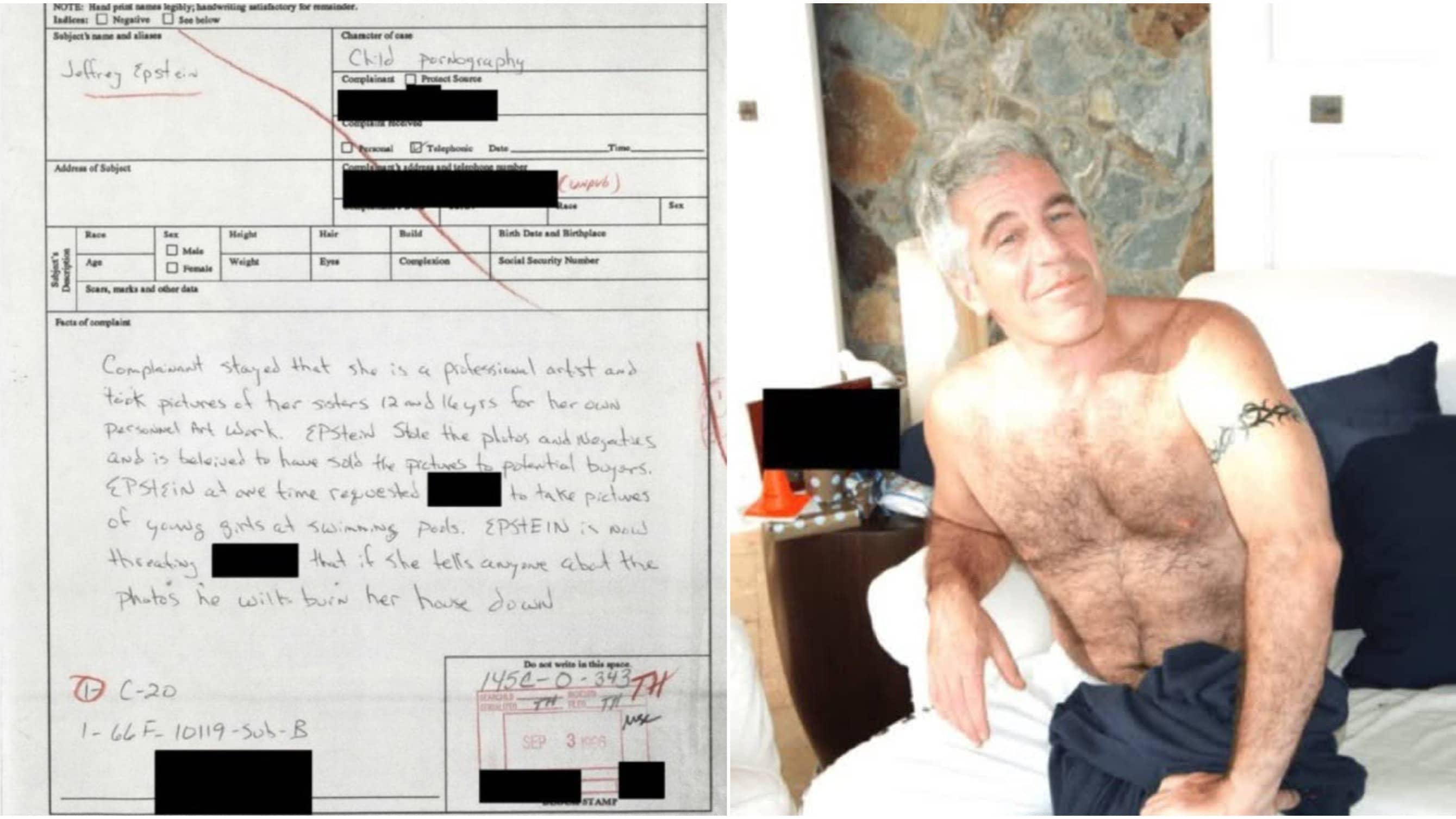'Will Burn Down Your House If...': Epstein Stole Private Pics From Woman | 1996 Child Porn FBI Report